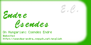 endre csendes business card